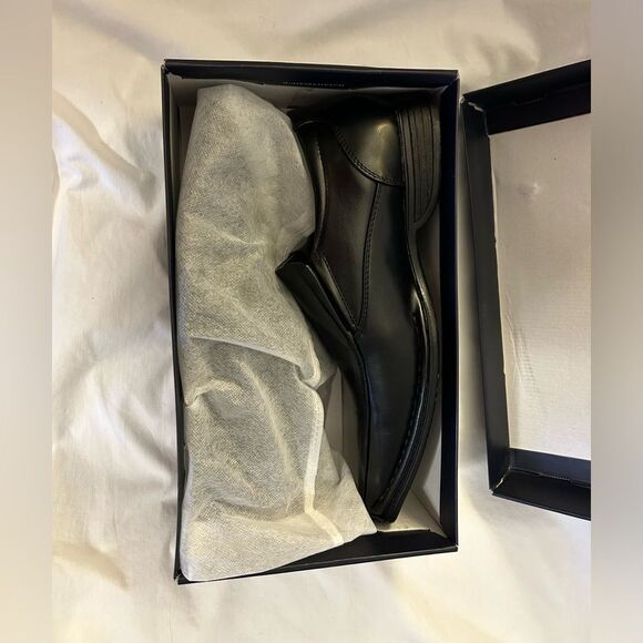 NWT Bruno Marc Men's Loafers M Giorgio Black Square Bicycle Toe Shoes Size 8 - Picture 9 of 11